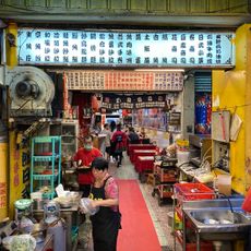 Night market street food stalls