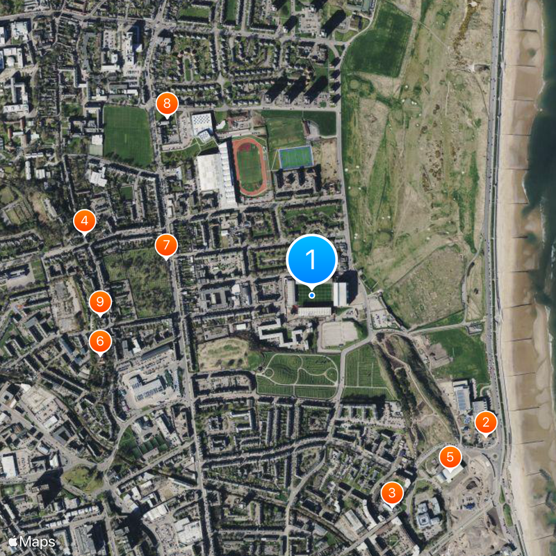 Pittodrie Stadium Mapa