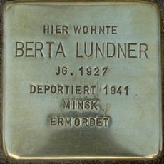 Stolperstein dedicated to Berta Lundner