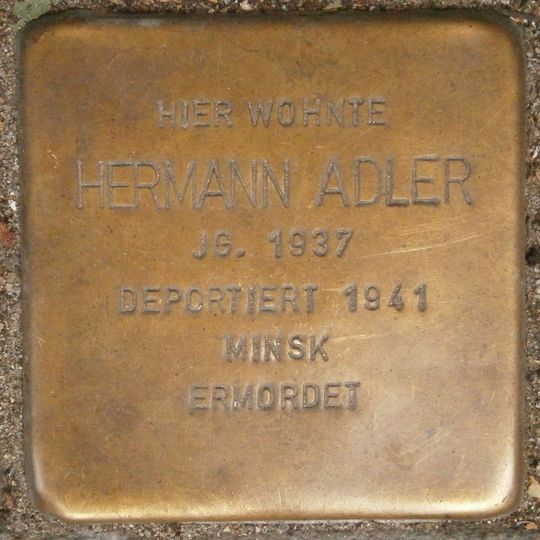 Stolperstein dedicated to Hermann Adler