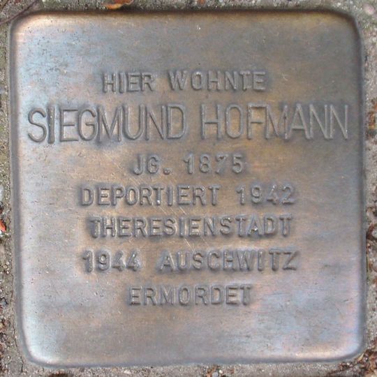 Stolperstein dedicated to Siegmund Hofmann