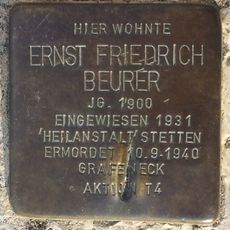 Stolperstein dedicated to Ernst Friedrich Beurer