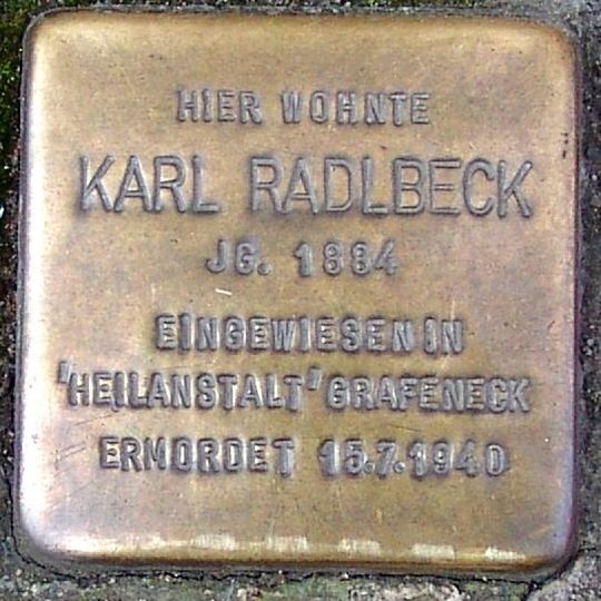 Stolperstein en memoria de Karl Radlbeck