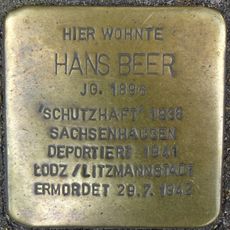 Stolperstein dedicated to Hans Beer