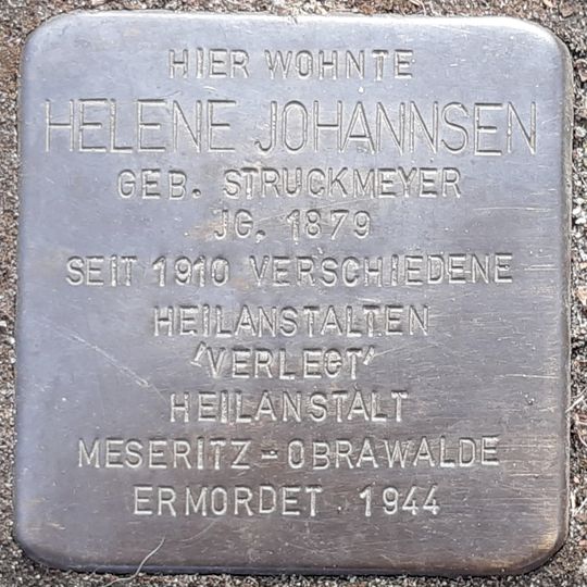 Stolperstein für Helene Johannsen