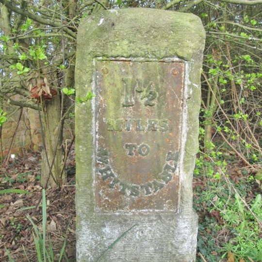 Milestone, Clapham Hill, opp. Marlborough Street