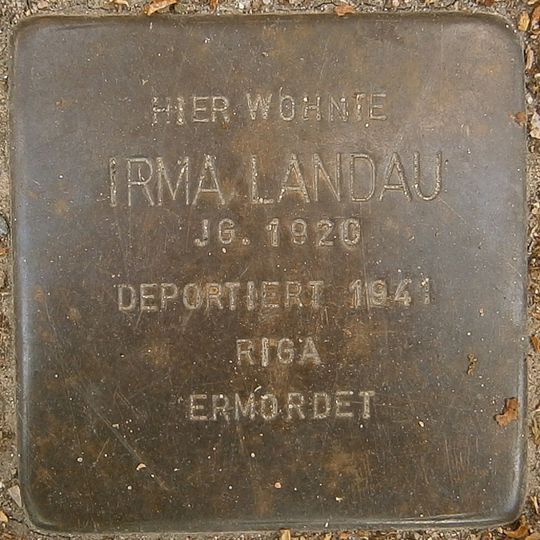 Stolperstein à la mémoire d’Irma Landau