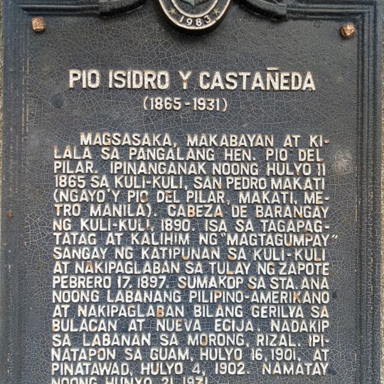 Pio Isidro y Castañeda historical marker