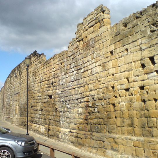 Newcastle upon Tyne town defences: section of curtain wall and town ditch between Forth Street and Hanover Street