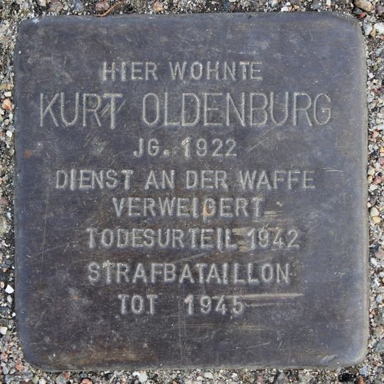 Stolperstein en memoria de Kurt Oldenburg