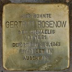 Stolperstein dedicated to Gertrud Rosenow