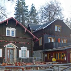 Ausflugslokal (Nr. 27), Blockhaus (Nr. 18) und ehemaliges Logierhaus (Nr. 20) auf dem Brand Brandstraße 18; 20; 27