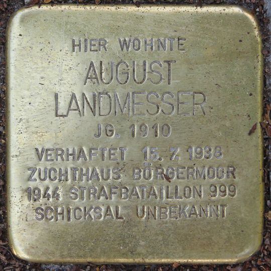 Stolperstein en memoria de August Landmesser