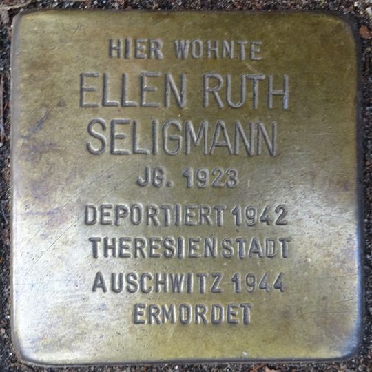 Stolperstein dedicated to Ellen Ruth Seligmann