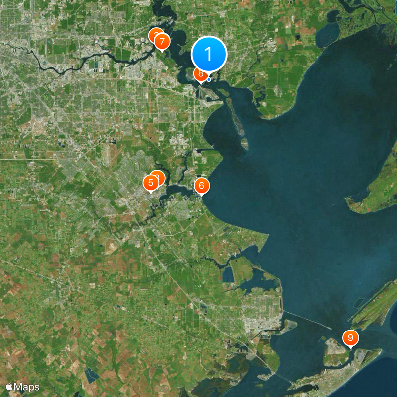 Houston Ship Channel Karte