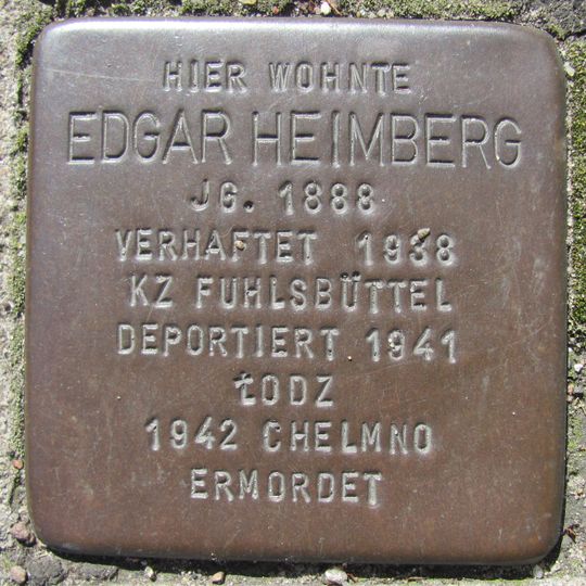 Stolperstein en memoria de Edgar Heimberg