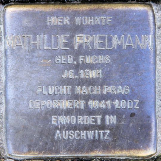 Stolperstein dedicated to Mathilde Friedmann