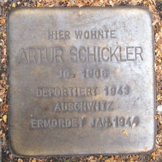 Stolperstein à la mémoire d’Artur Schickler