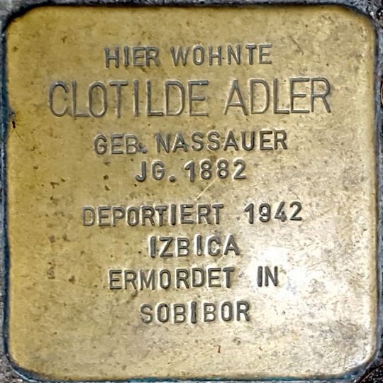Stolperstein en memoria de Clotilde Adler