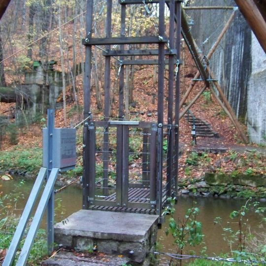 Transporter bridge near Hamrštejn