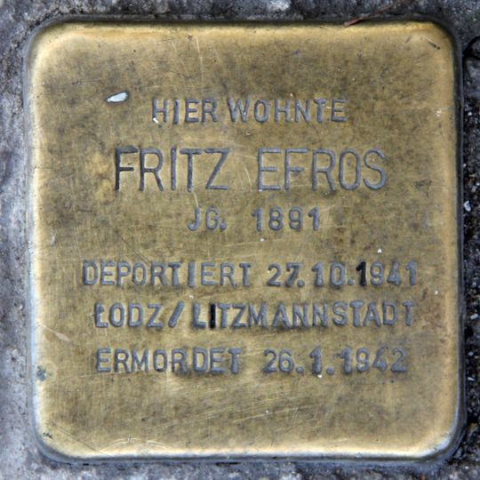 Stolperstein en memoria de Fritz Efros