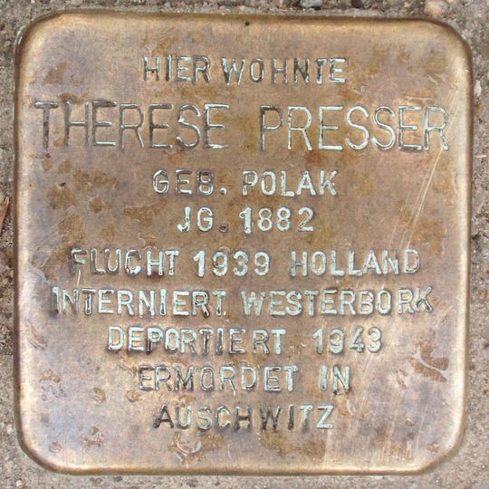 Stolperstein à la mémoire de Therese Presser