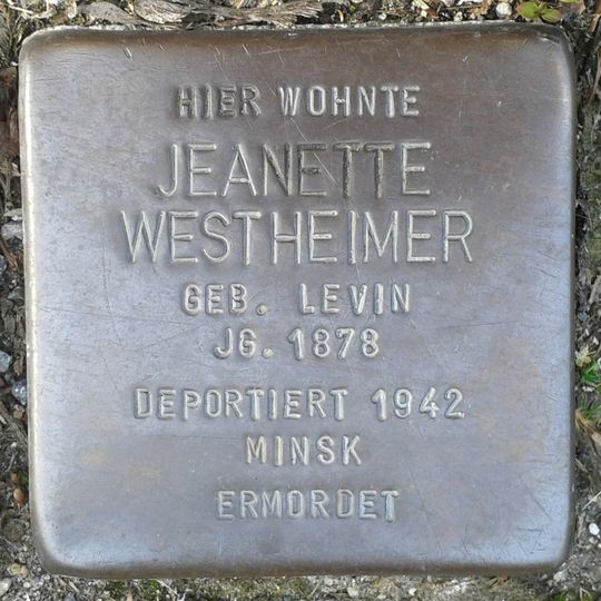 Stolperstein en memoria de Jeanette Westheimer