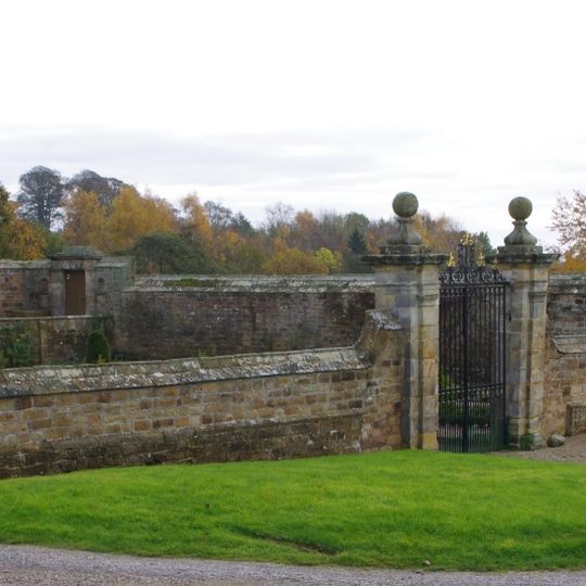 Front Garden Wall With Gate Piers At Osgodby Hall