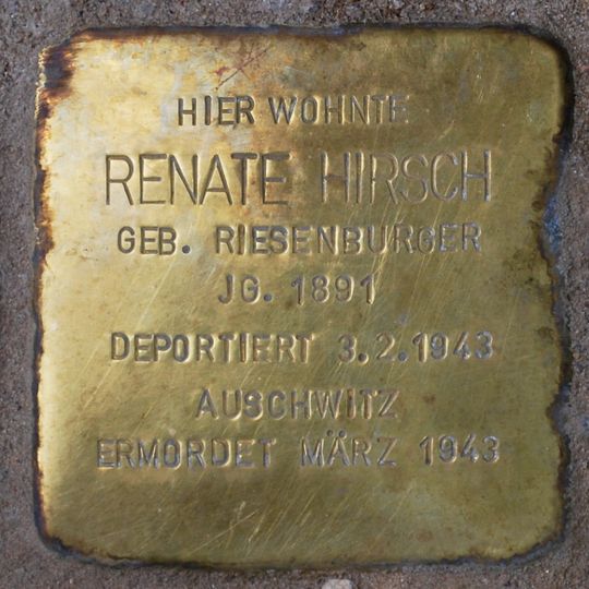 Stolperstein en memoria de Renate Hirsch