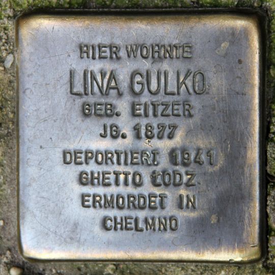 Stolperstein en memoria de Lina Gulko