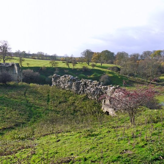 Mitford Castle. Remains Of West Curtain Wall Buildings