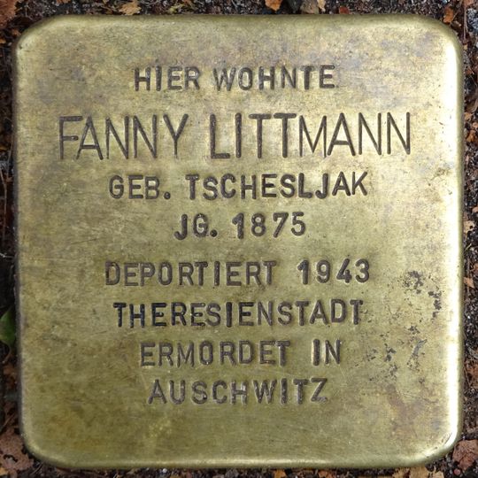 Stolperstein dedicated to Fanny Littmann