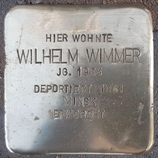Stolperstein dedicated to Wilhelm Wimmer