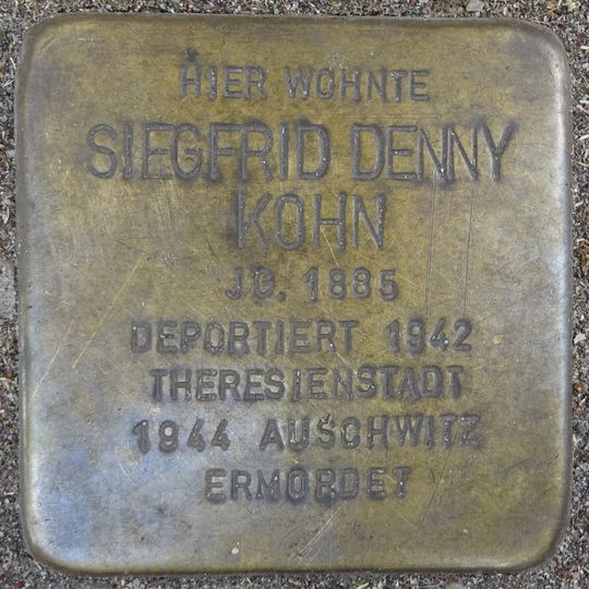 Stolperstein dedicated to Siegfrid Denny Kohn