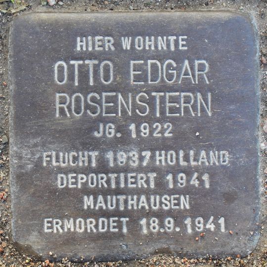 Stolperstein dedicated to Otto Edgar Rosenstern