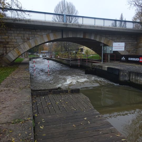 Most Generála Lišky - úsek přes mlýnské rameno Labe