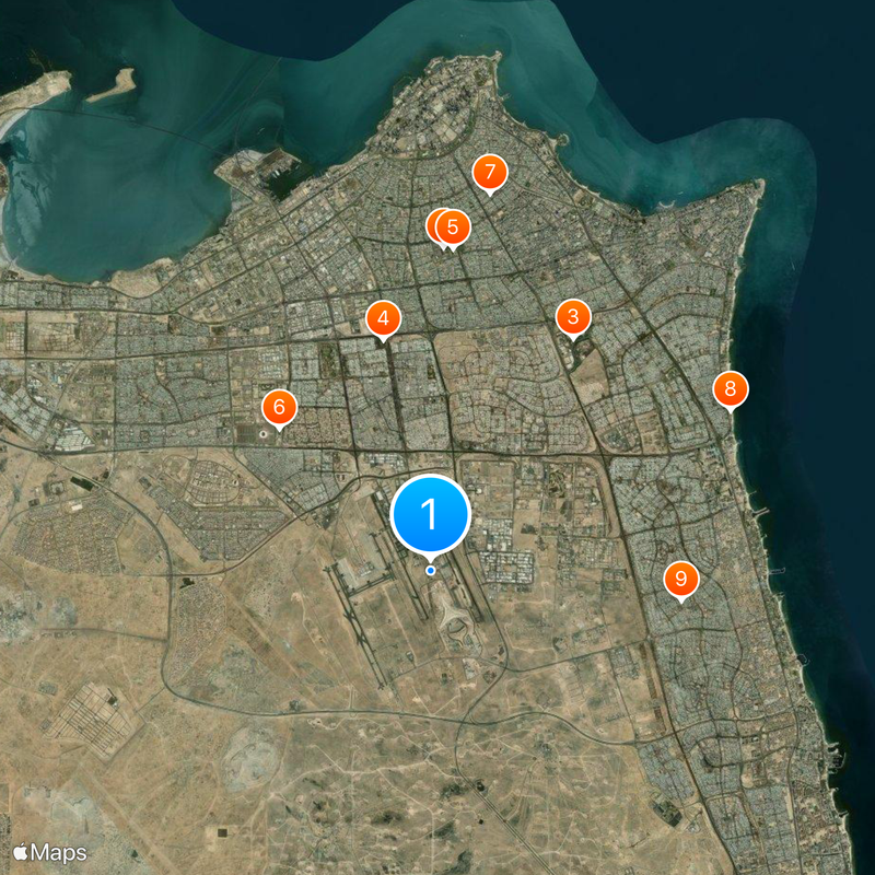 Aeroporto Internacional do Kuwait Mapa