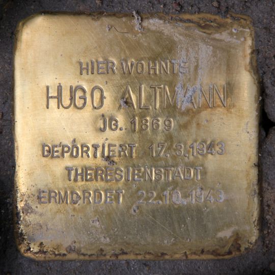 Stolperstein à la mémoire de Hugo Altmann