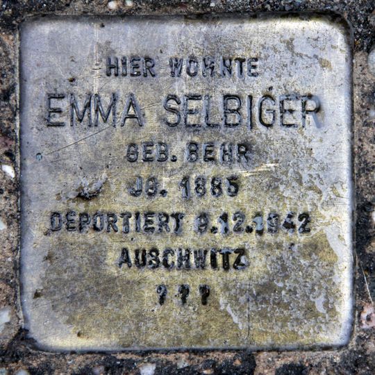 Stolperstein en memoria de Emma Selbiger