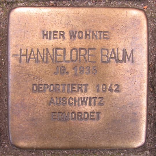 Stolperstein dedicated to Hannelore Baum