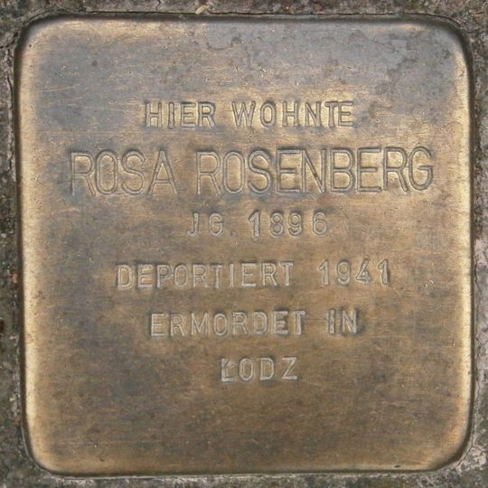 Stolperstein dedicated to Rosa Rosenberg