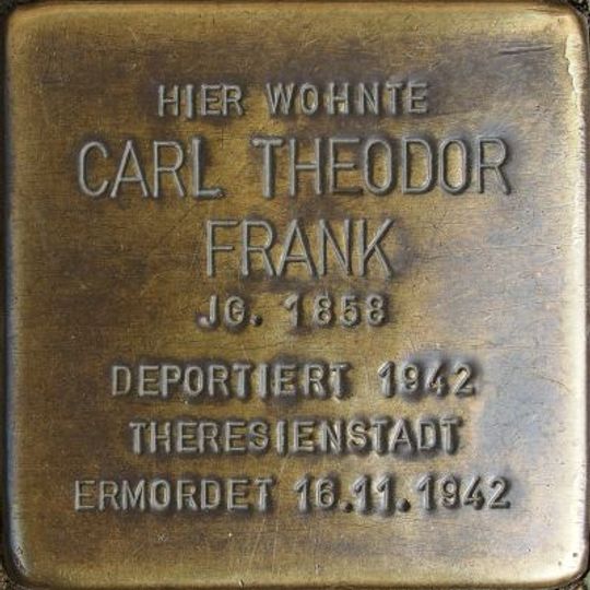 Stolperstein à la mémoire de Carl Theodor Frank