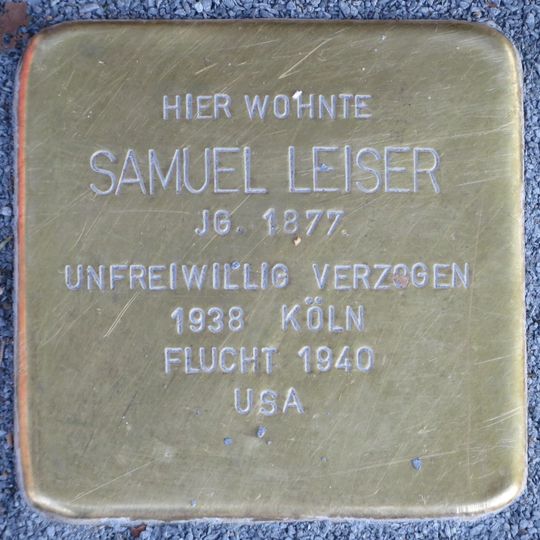 Stolperstein à la mémoire de Samuel Leiser