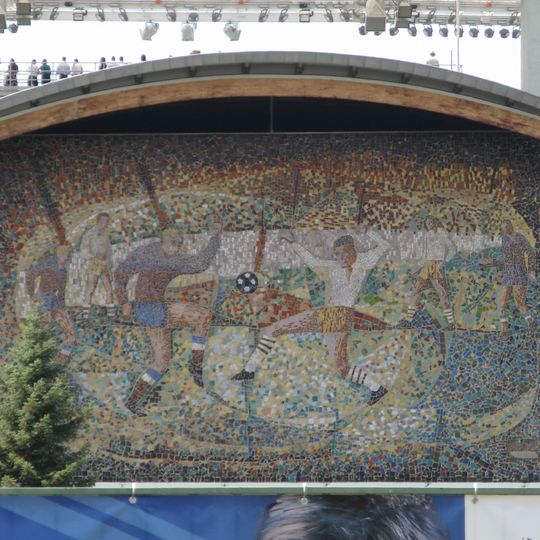 Mozaika przedstawiająca piłkarzy