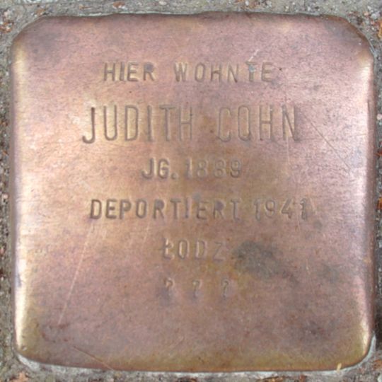 Stolperstein en memoria de Judith Cohn