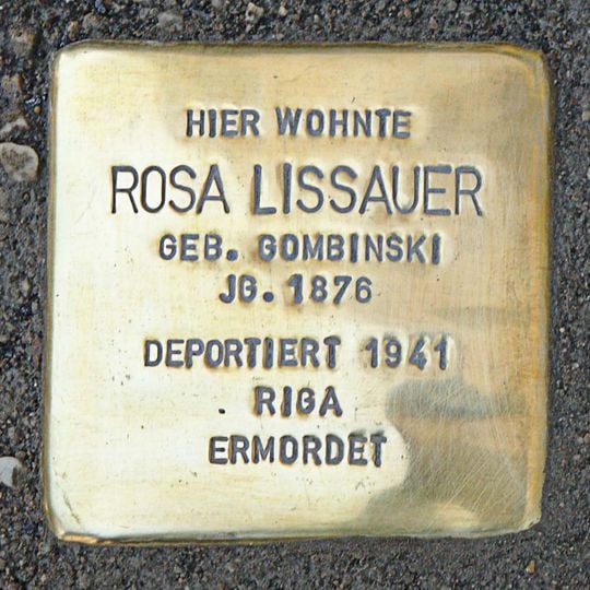 Stolperstein dedicated to Rosa Lissauer