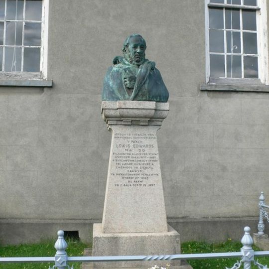 Lewis Edwards Memorial outside Penllwyn Calvinistic Methodist Chapel