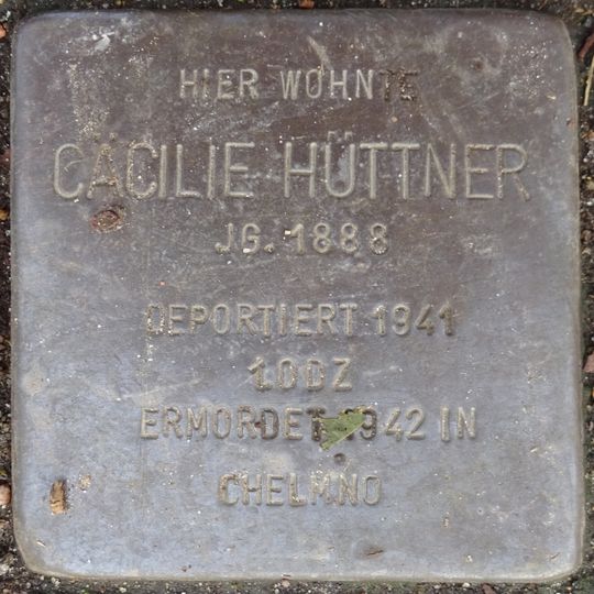 Stolperstein dedicated to Cäcilie Hüttner