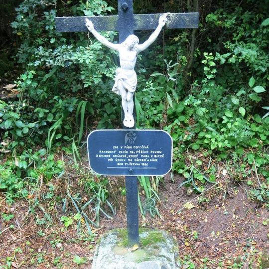 Pomník padlého 29. 6. 1866 severně od rybníku Valcha u Železnice