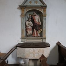 Statue of the baptism of Jesus Christ of Église Sainte-Agnès de Tréfumel